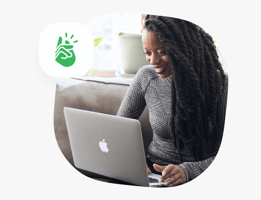 Girl Looking At Laptop Using Printify Mockup Generator - Marketing, HD Png Download