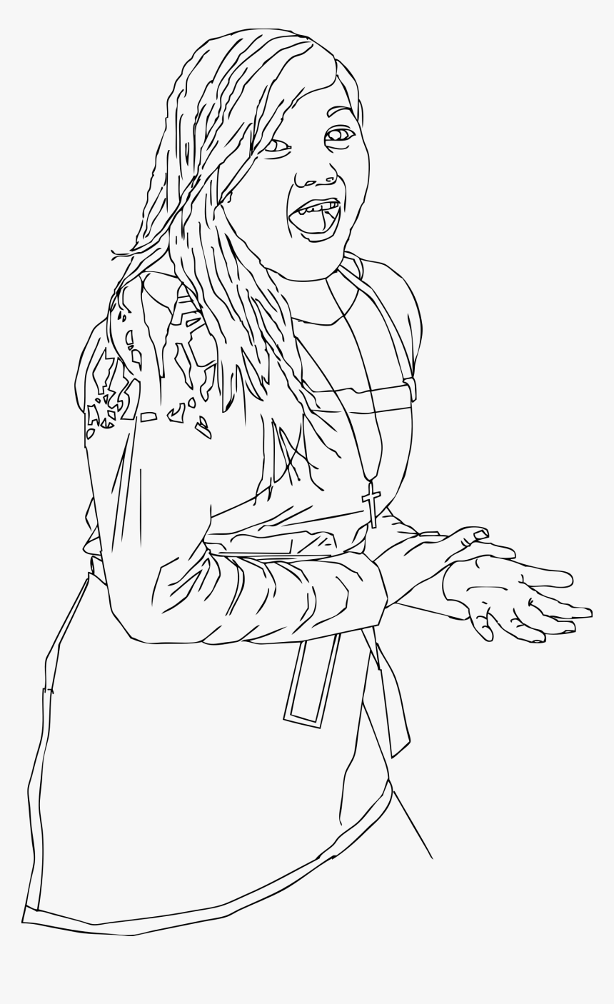 Girl Pointing At Stuff Clip Arts - Line Art, HD Png Download