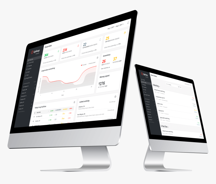 Upkeep Graphic Demonstrating The Enterprise Dashboard - Onupkeep, HD Png Download