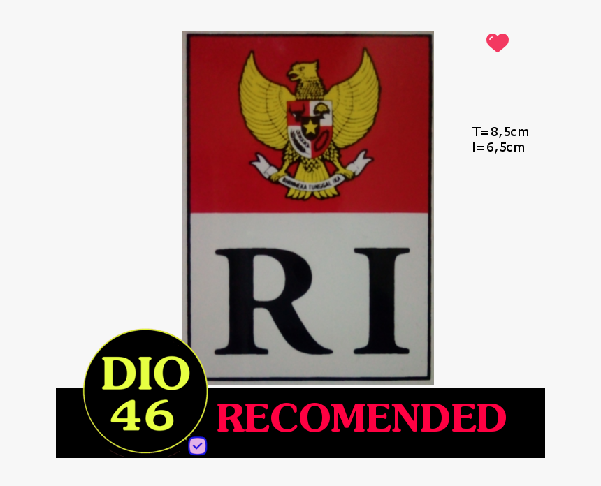 Stiker Petunjuk Logo Bendera Indonesia Pancasila Merah - Crest, HD Png Download