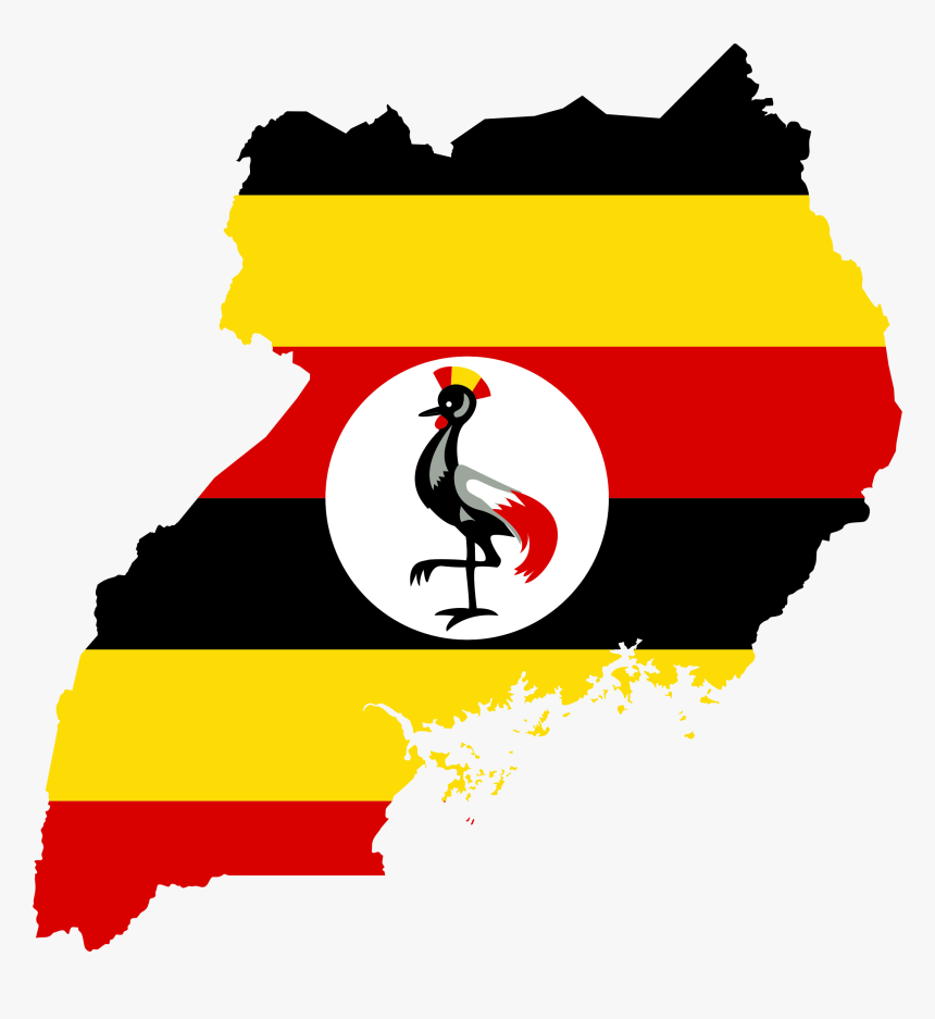 Uganda Flag Map Clip Arts - Uganda Map With Flag, HD Png Download