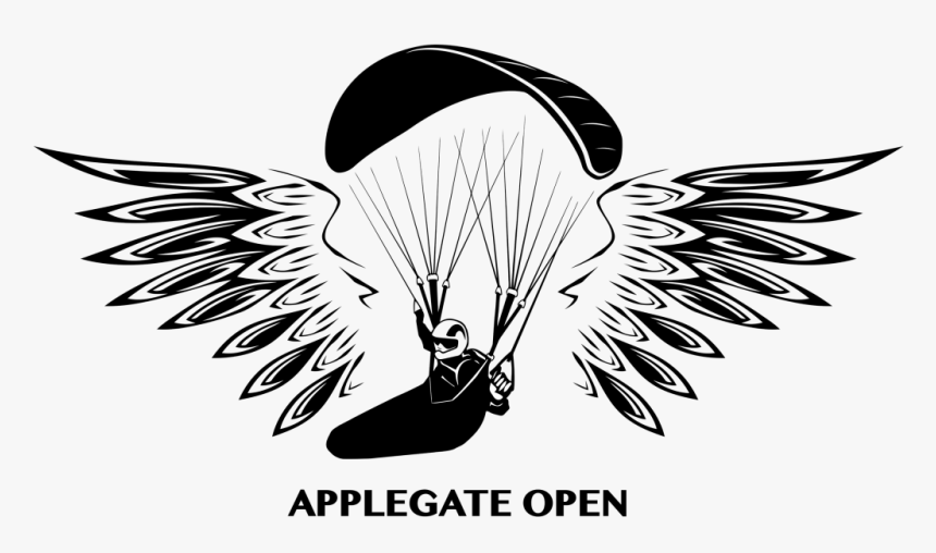 Paraglide Black And White, HD Png Download