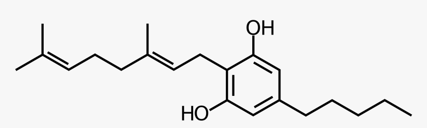 A Molecular Model Of Cbg - Cannabigerol Cbg, HD Png Download