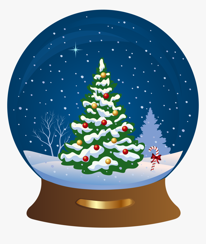 Clipart Beach Christmas Tree - Christmas Clipart Snow Globe, HD Png Download