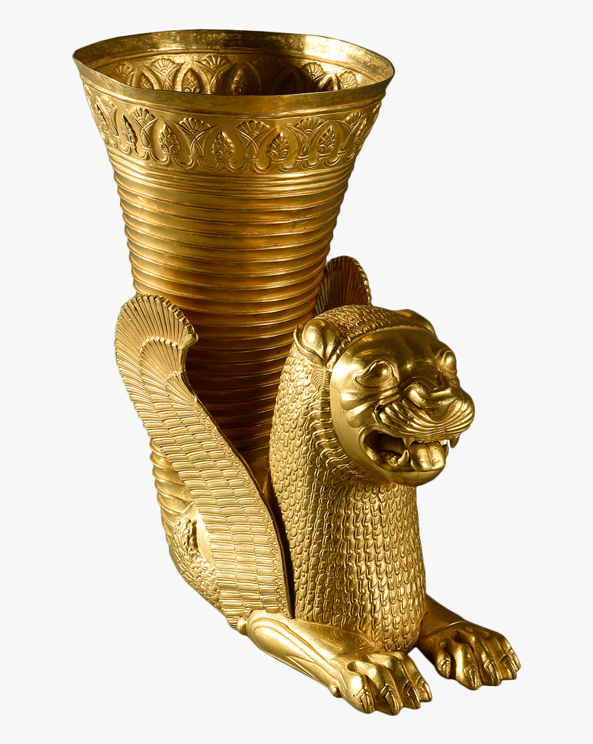Ritón De Oro Del Periodo Persa Aqueménida - Riton En Forma De León, HD Png Download