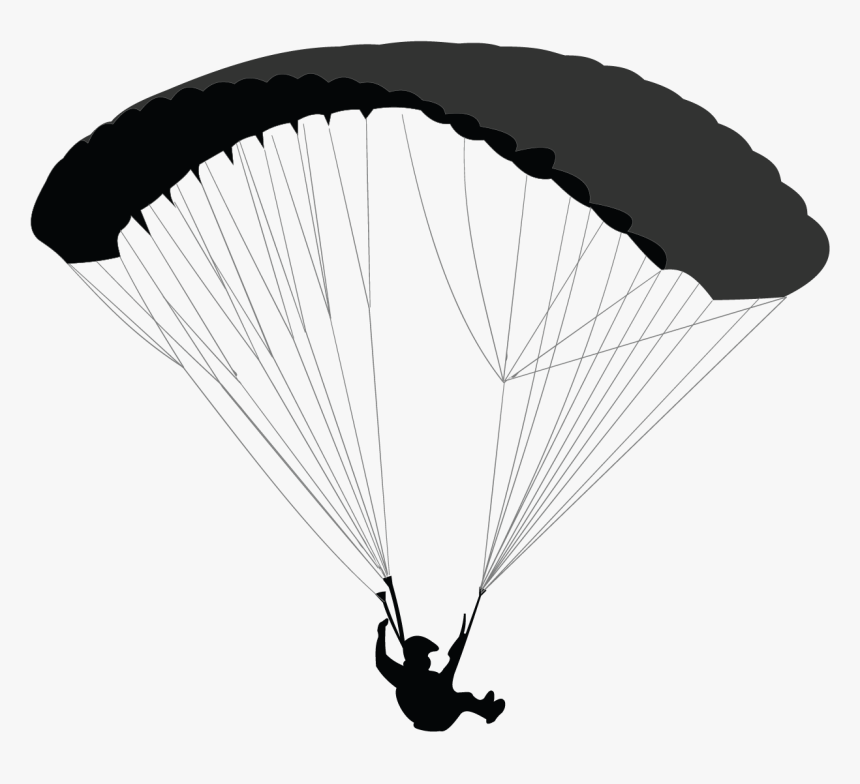 Parachuting Parachute Silhouette - Png Parachute Silhouette, Transparent Png
