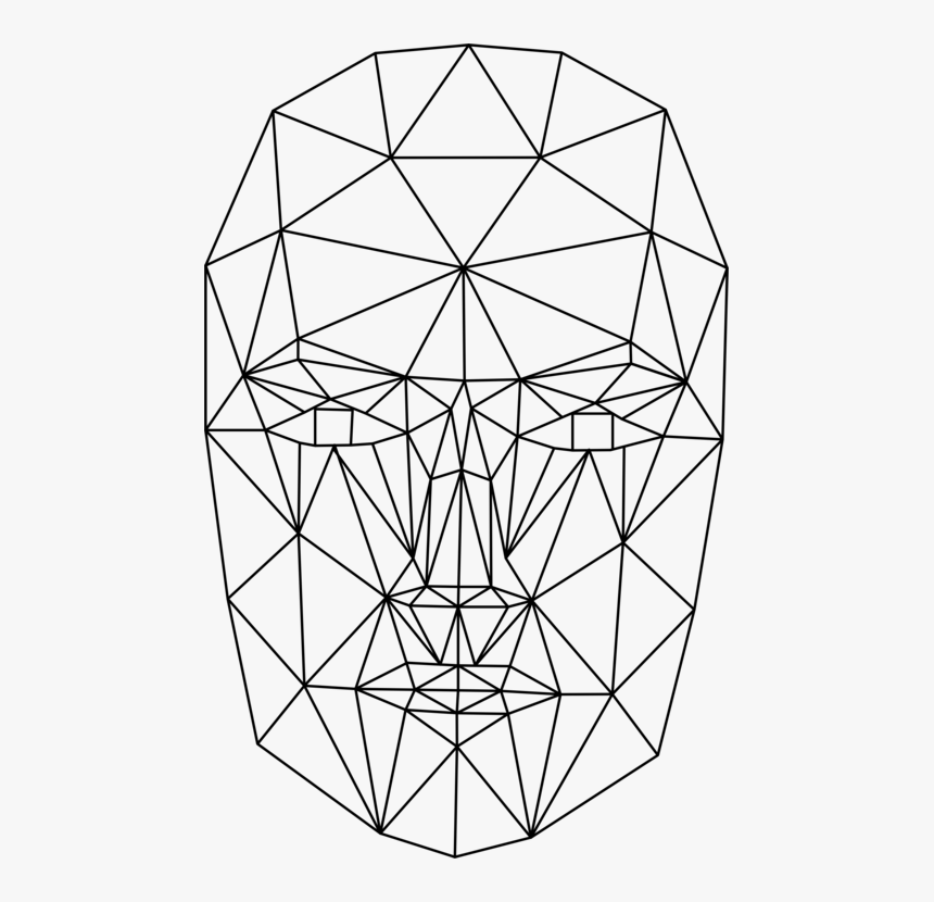 Line Art,triangle,symmetry - Wireframe Head, HD Png Download