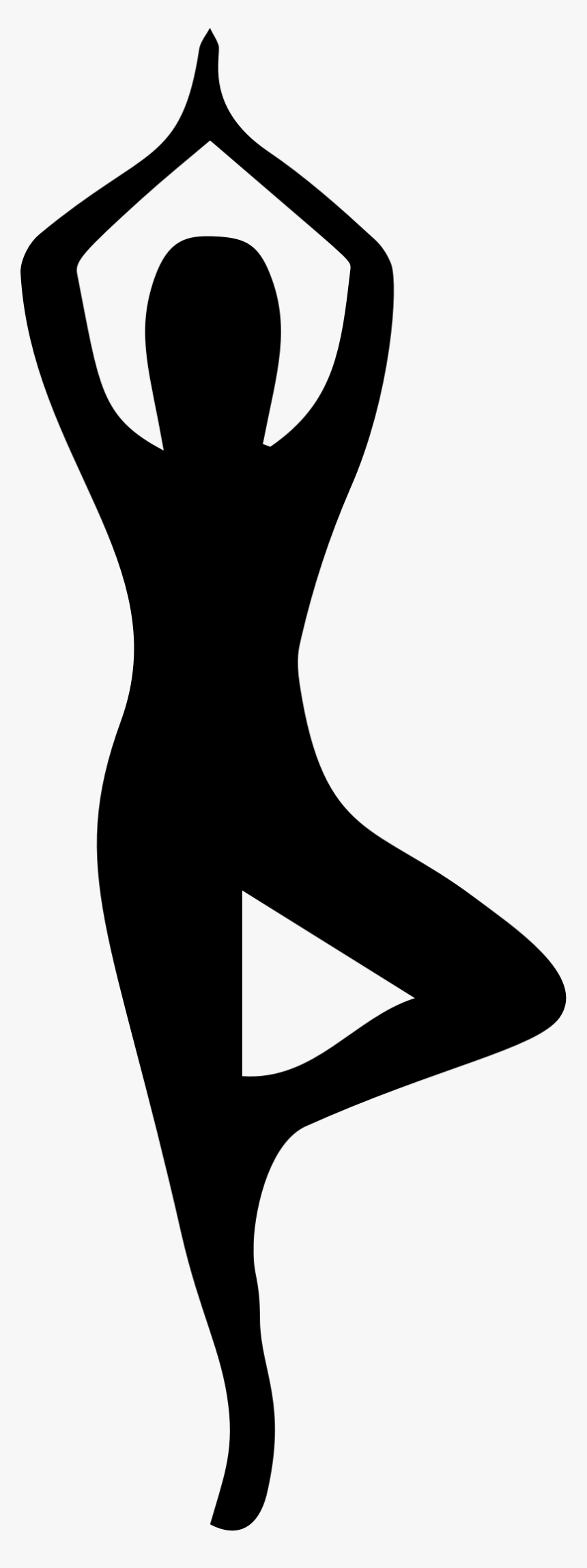 Female Yoga Pose Silhouette 15 Clip Arts - Yoga Tree Pose Silhouette, HD Png Download