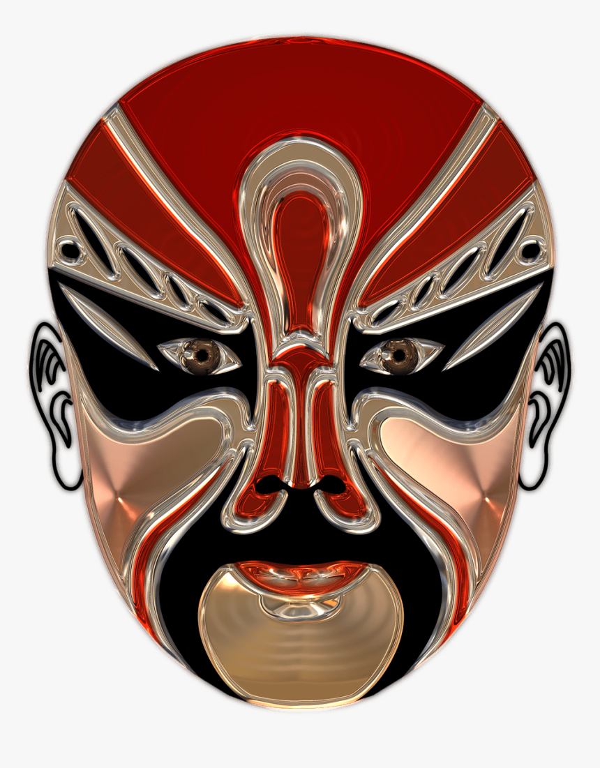 Chinese Opera Red Mask - 京剧 脸谱 图片, HD Png Download