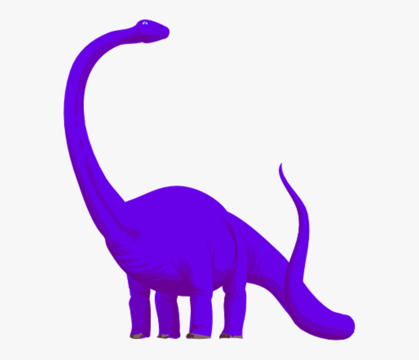 Purple Dinosaur Clipart - Purple Dinosaur Long Neck, HD Png Download