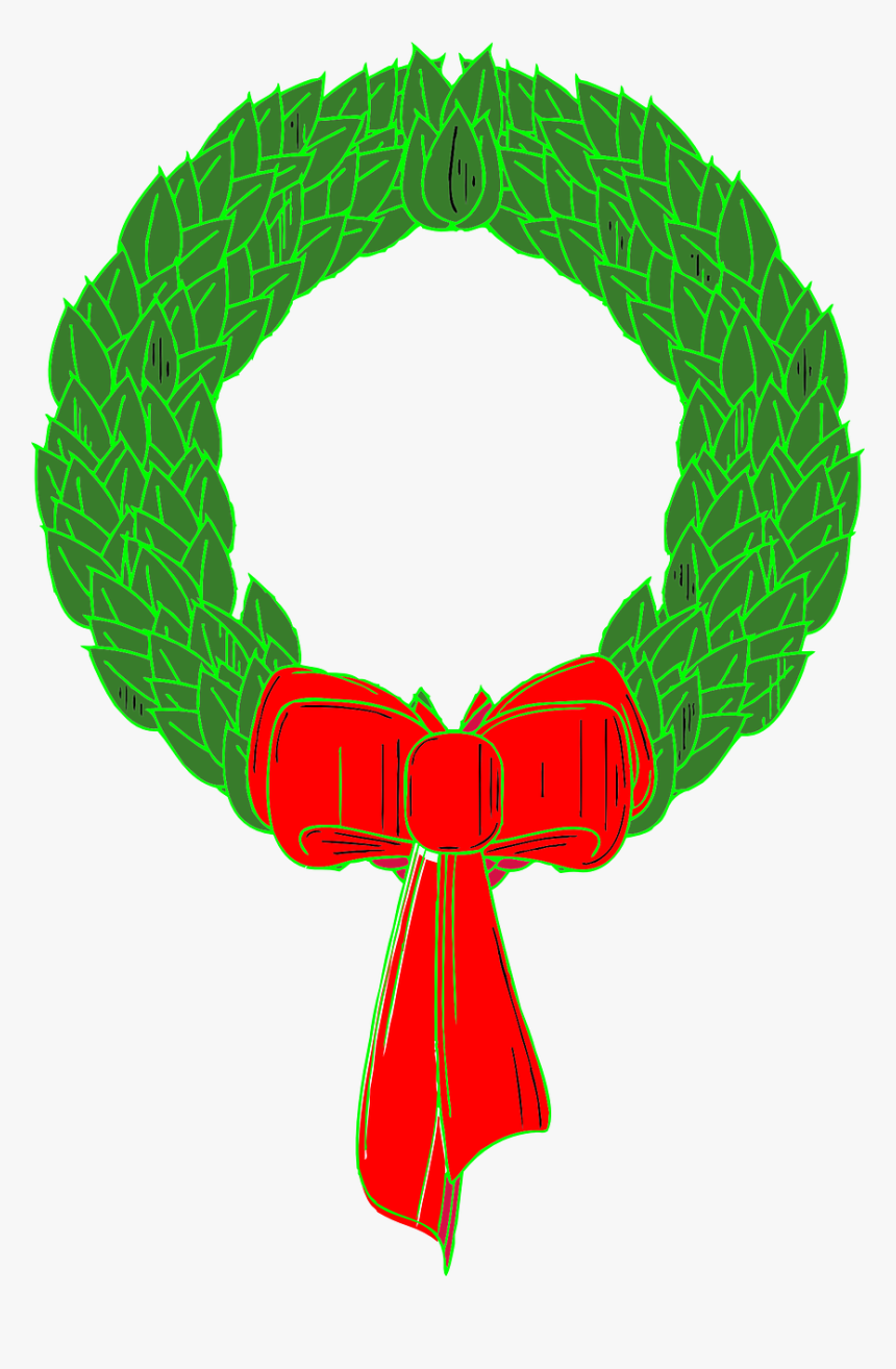 Wreath Chaplet Christmas Free Picture - Green Wreath Clip Art Free, HD Png Download