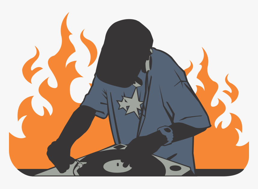 Deejay, Fire, Orange, Record, Burning, Tshirt, Hip - Hip Hop Dj Rap, HD Png Download