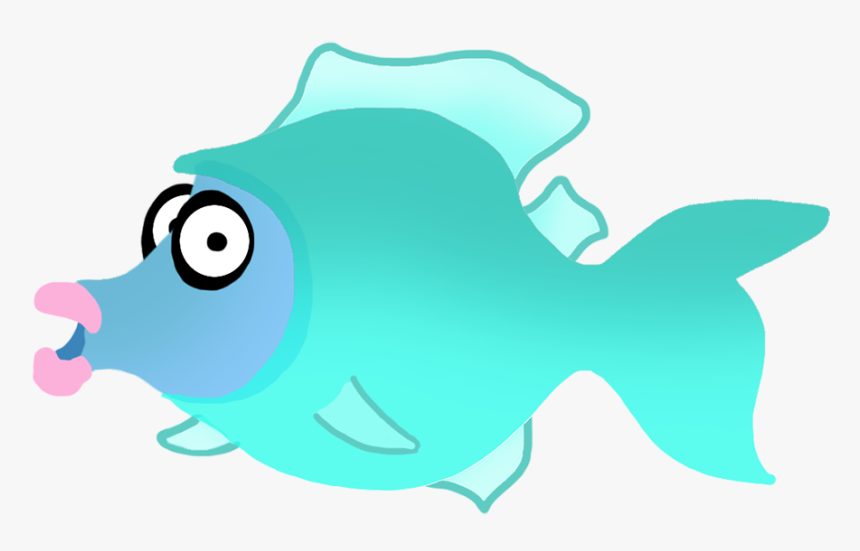 Green Cartoon Fish Drawing - Coral Reef Fish, HD Png Download