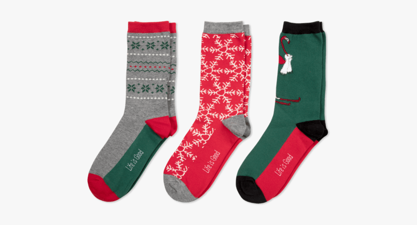 3-pack Women S Holiday Crew Socks - Sock, HD Png Download