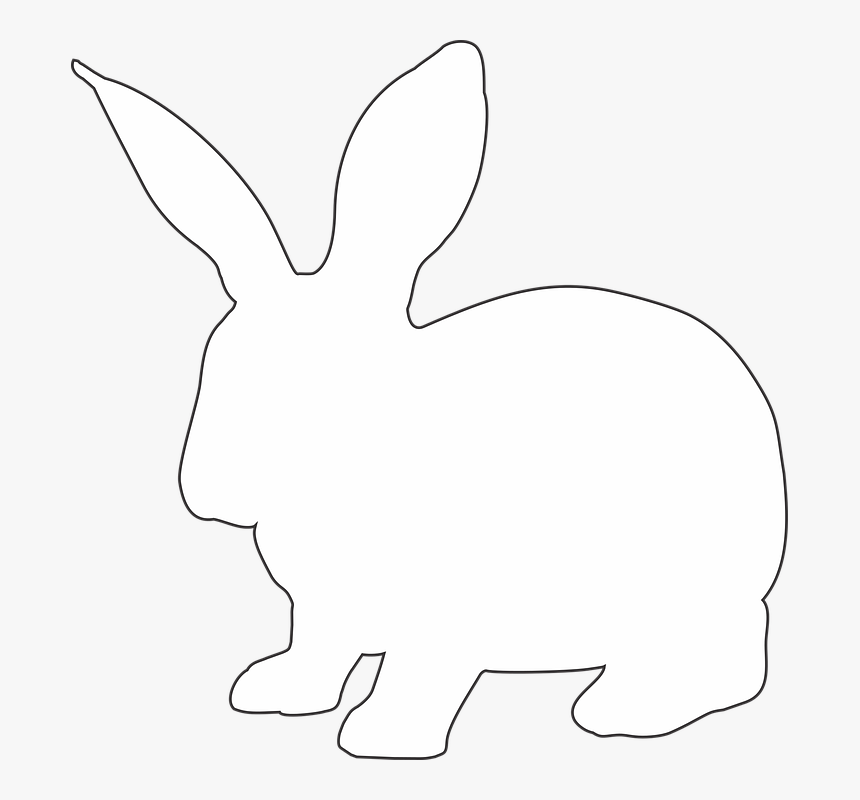 Rabbit, Animal, Hare, Silhouette, Nature, Vector, Line - Rabbit Silhouette White, HD Png Download