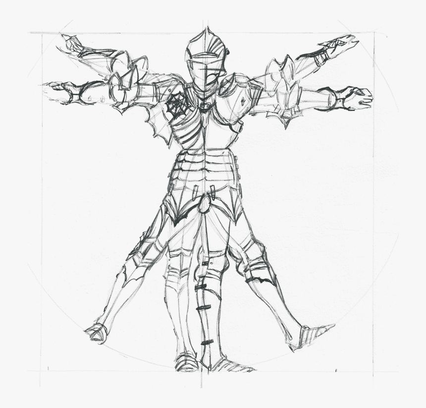 Middle Ages Armor Drawings, HD Png Download