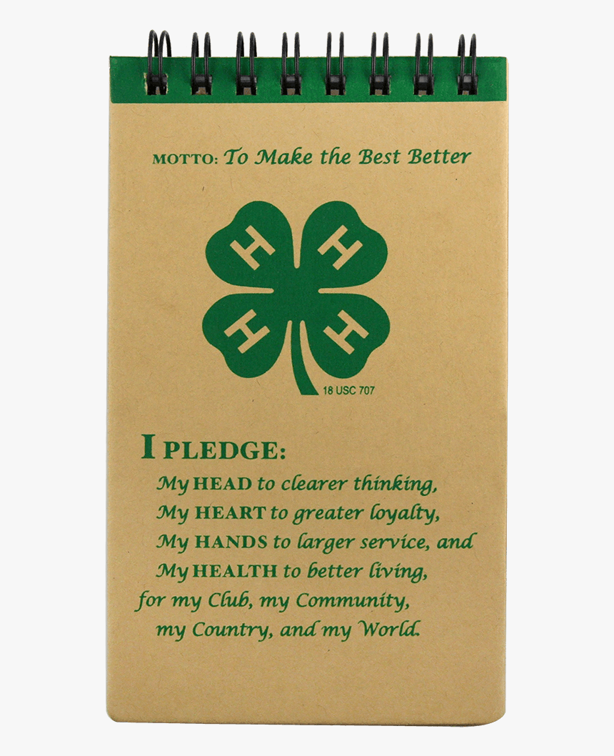 4-h Small Spiral Notepad - Printable 4 H Logo, HD Png Download