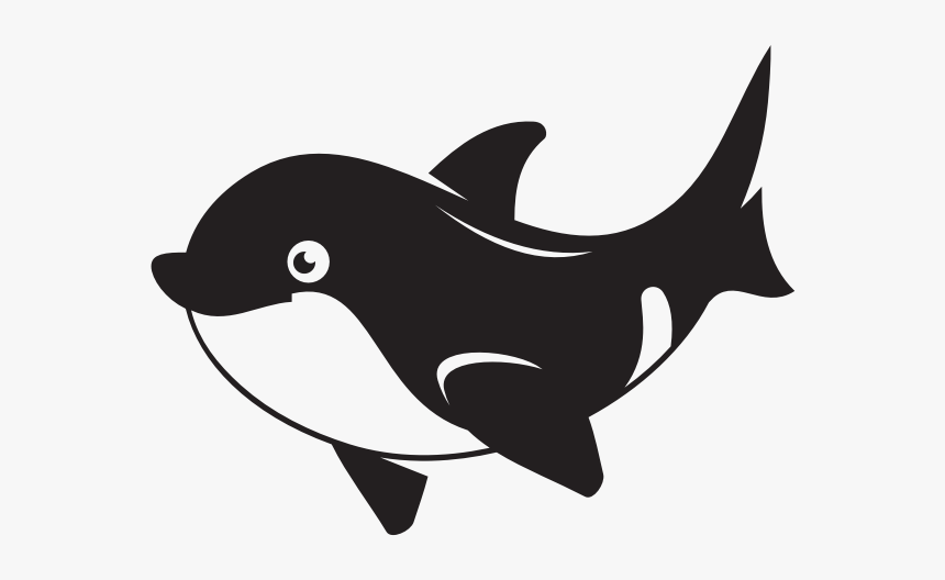 Dolphin Silhouette Cartoon Style - Dolphin Cartoon, HD Png Download