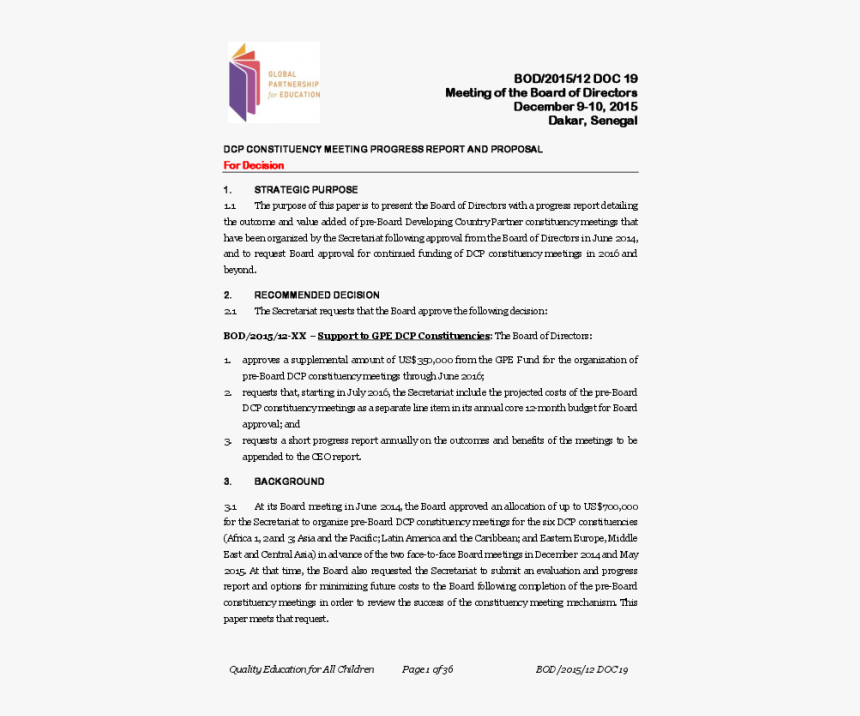 Global Partnership For Education, HD Png Download