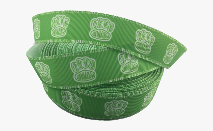 Ribbons [tag] Green Paw Print Grosgrain Ribbons 1″ - Belt, HD Png Download