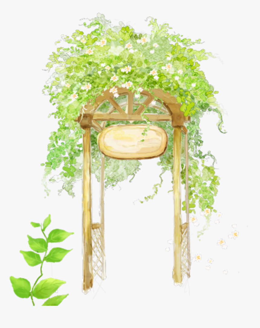 #ftestickers #watercolor #greenery #garden #archway - Vegetable Patterns Transparent, HD Png Download