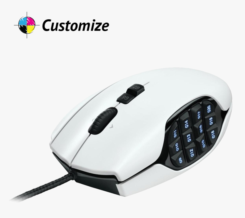 Logitech G600 Mmo Gaming Mouse Custom Skin - Logitech G600 White, HD Png Download