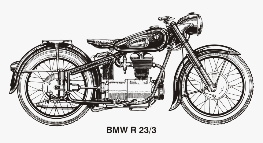 Vintage Motorcycle Vector Png, Transparent Png