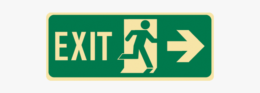 Brady Glow In The Dark And Standard Floor Exit Symbol - Acil Çıkış Levha, HD Png Download