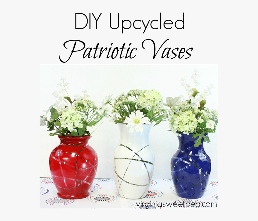 Diy Upcycled Patriotic Vases - Upcycled Vases, HD Png Download