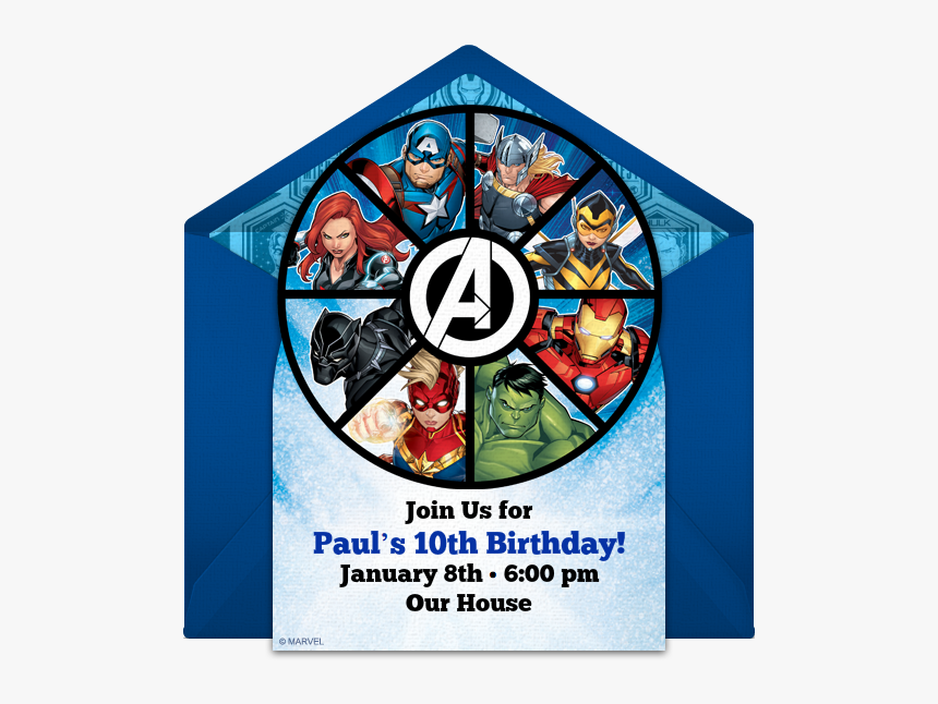 Marvel Avengers Invitations, HD Png Download