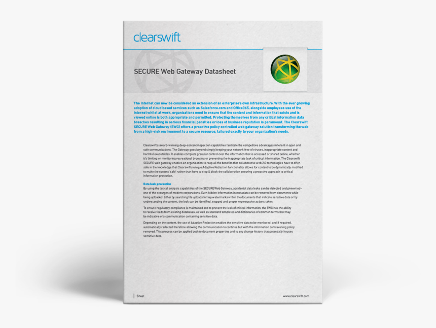 Clearswift Swg Datasheet - Brochure, HD Png Download