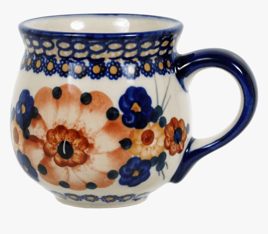 The Medium Belly Mug 
 Class Lazyload Lazyload Mirage - Blue And White Porcelain, HD Png Download