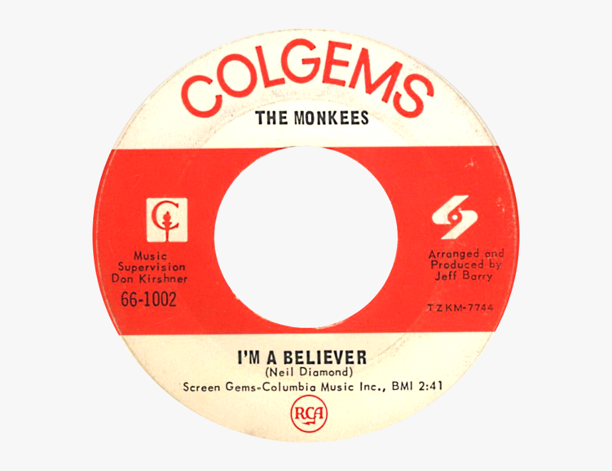 Medium 45 1966 Monkees Imabeliever - Rca Records, HD Png Download