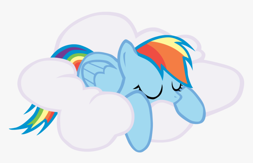 Fanmade Rainbow Dash Sleeping On Cloud - My Little Pony Rainbow Dash Sleeping, HD Png Download