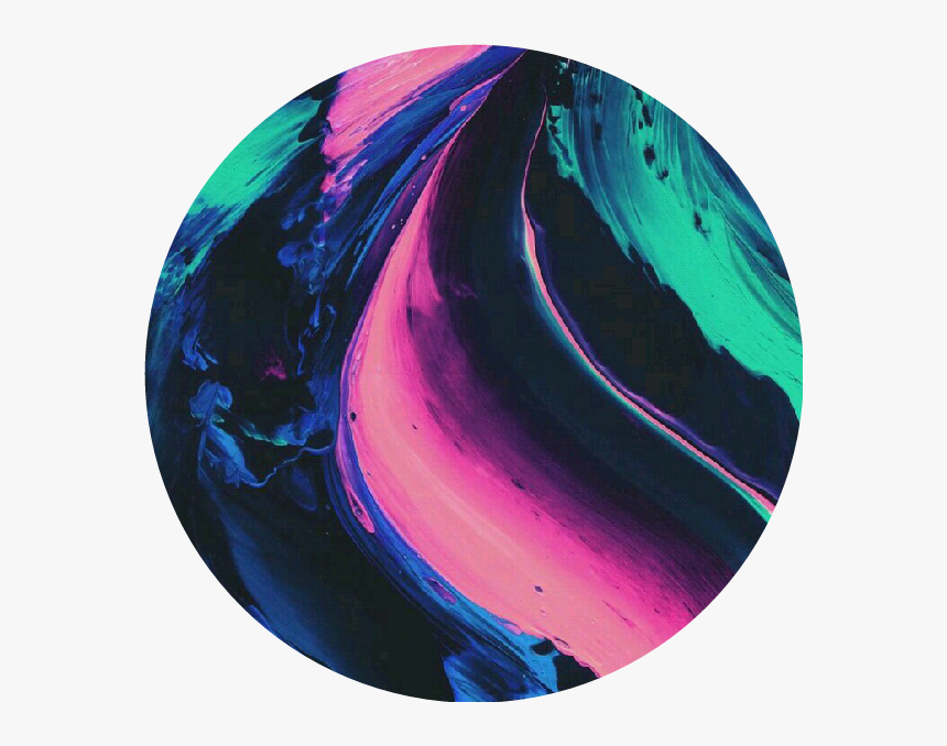 Circle Tumblr Aesthetic Overlay Paint Black Blue Pink - Black Blue Pink Aesthetic, HD Png Download