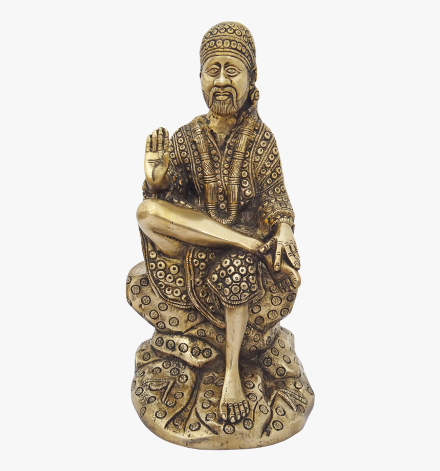 Brass Antique Shridi Sathya Saibaba Statue, 7 X 14 - Statue, HD Png Download