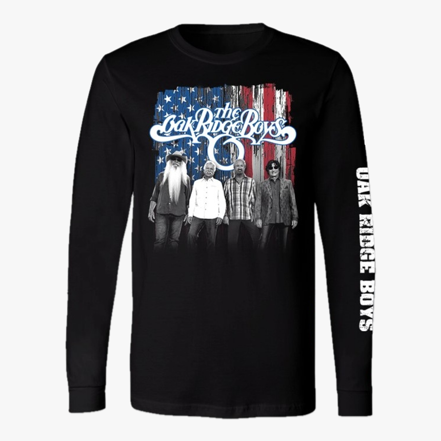 Oak Ridge Long Sleeve Black Tee Red White And Blue - Long-sleeved T-shirt, HD Png Download