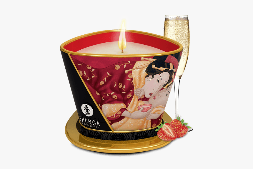 Shunga Massage Candle Sparkling Strawberry Wine - Illustration, HD Png Download