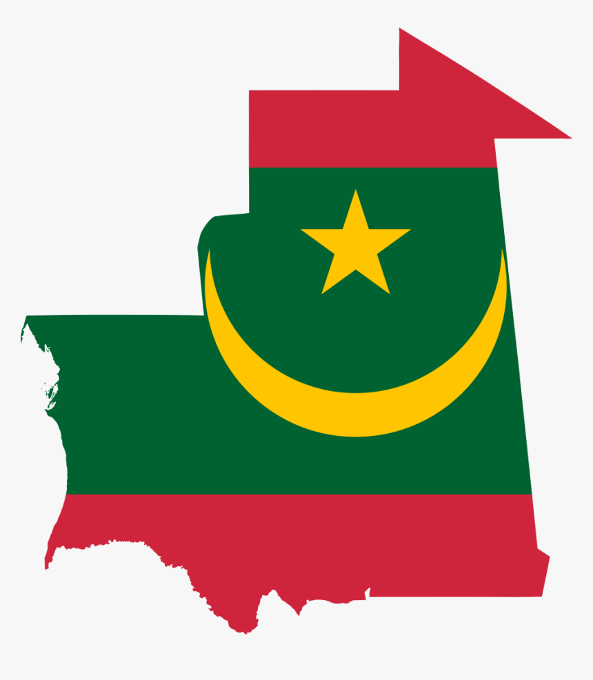 Mauritania Map With Flag, HD Png Download