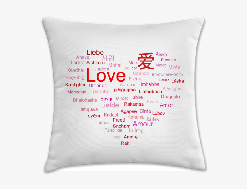 Capa De Almofada Love - Love In Many Languages, HD Png Download