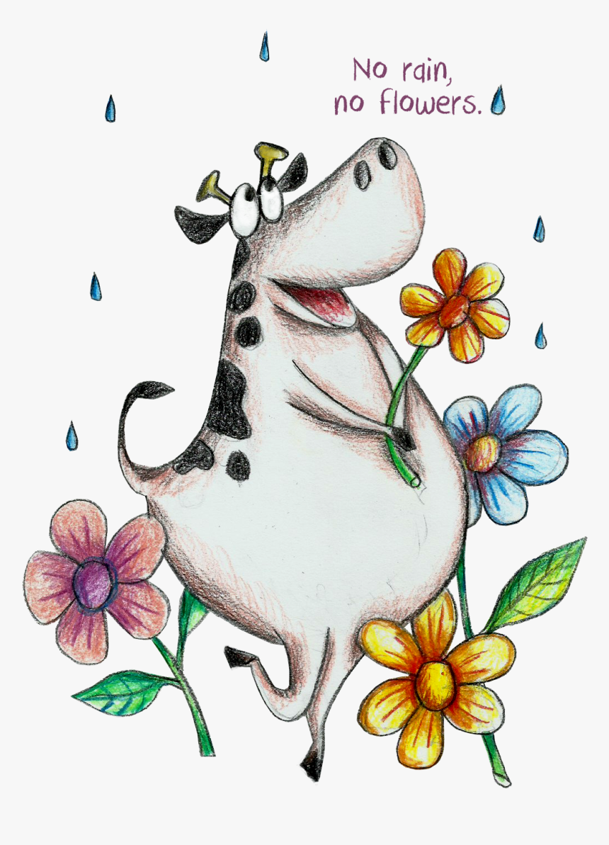 Cows Clipart Flower - Cartoon, HD Png Download
