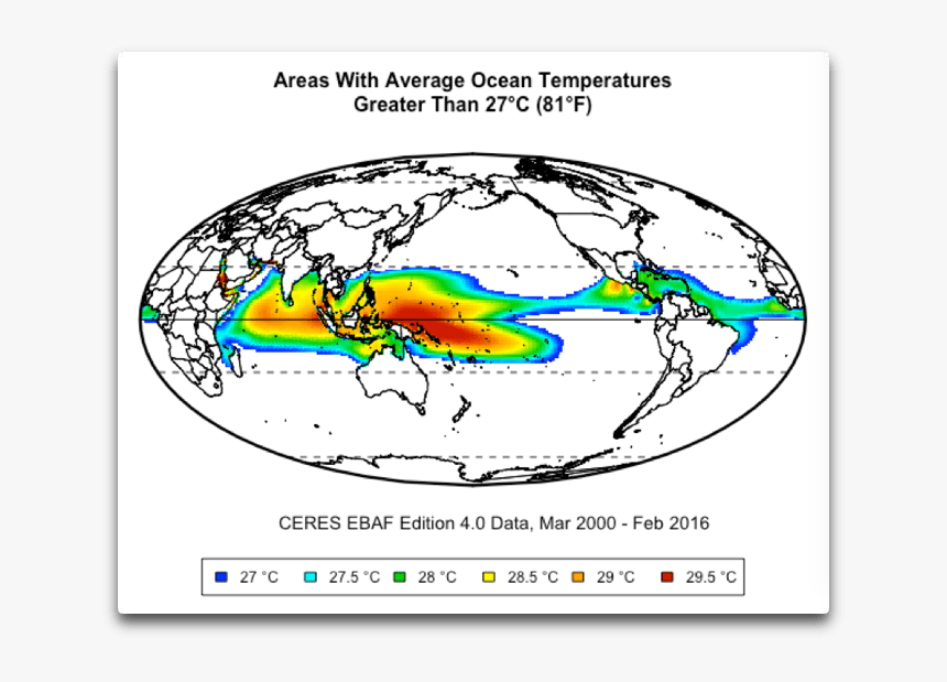 Areas W Average Ocean Temps Gt 27 - Circle, HD Png Download