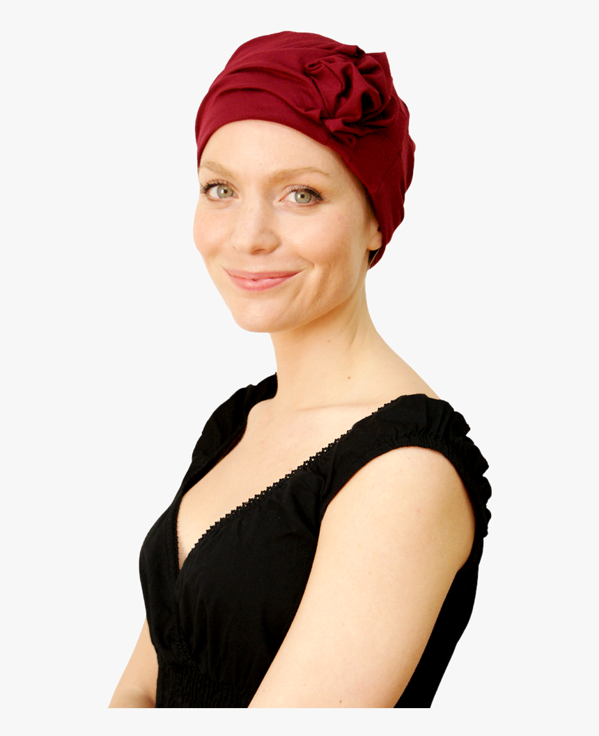 Dark Red Hat For Cancer - Girl, HD Png Download