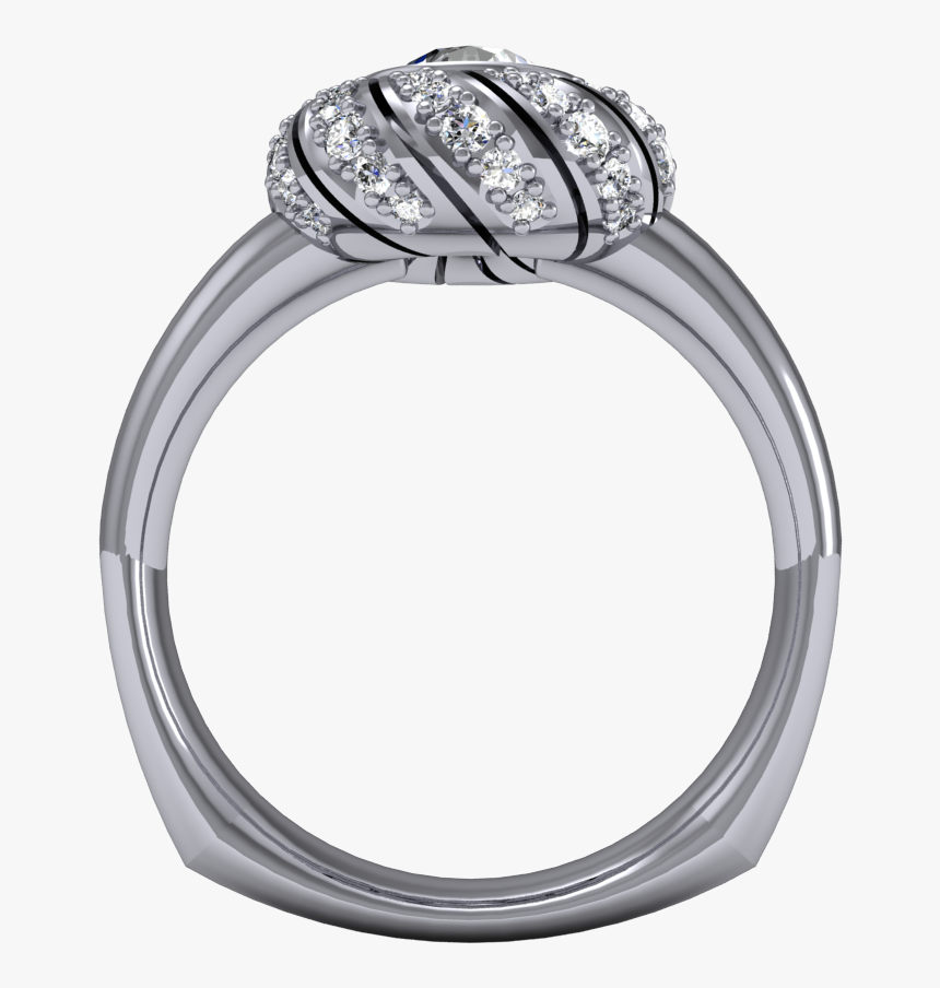 Bezel Assymmetrical Turban Design Halo Diamond Engagement - Engagement Ring, HD Png Download