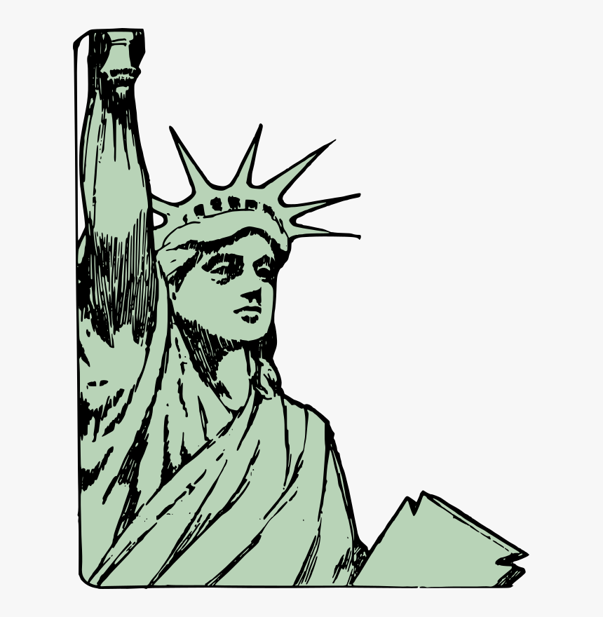 Statue Of Liberty - Statue Of Liberty Drawing Cartoon, HD Png Download