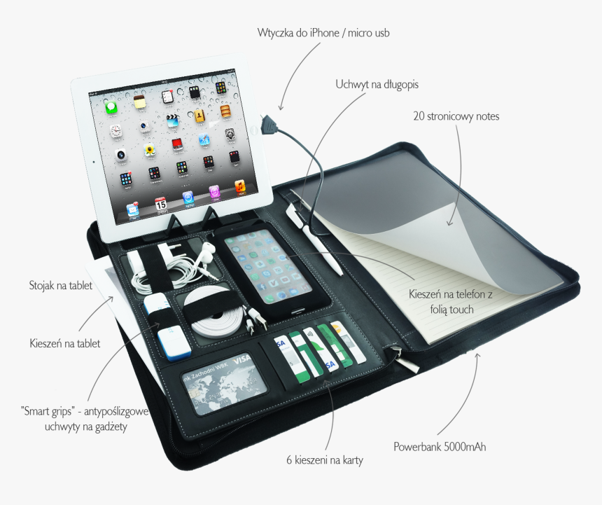 Gallery Image - Skórzany Organizer Z Powerbankiem, HD Png Download