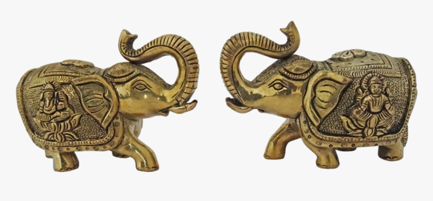 Brass Pair Of Decorative Elephant Statue Set, 5 X 4 - Statue, HD Png Download