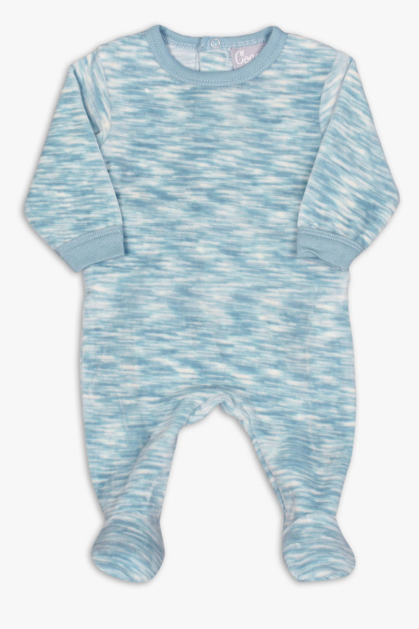 Blue Space Dye Velour Footie By Coccoli 
 Class - Pattern, HD Png Download
