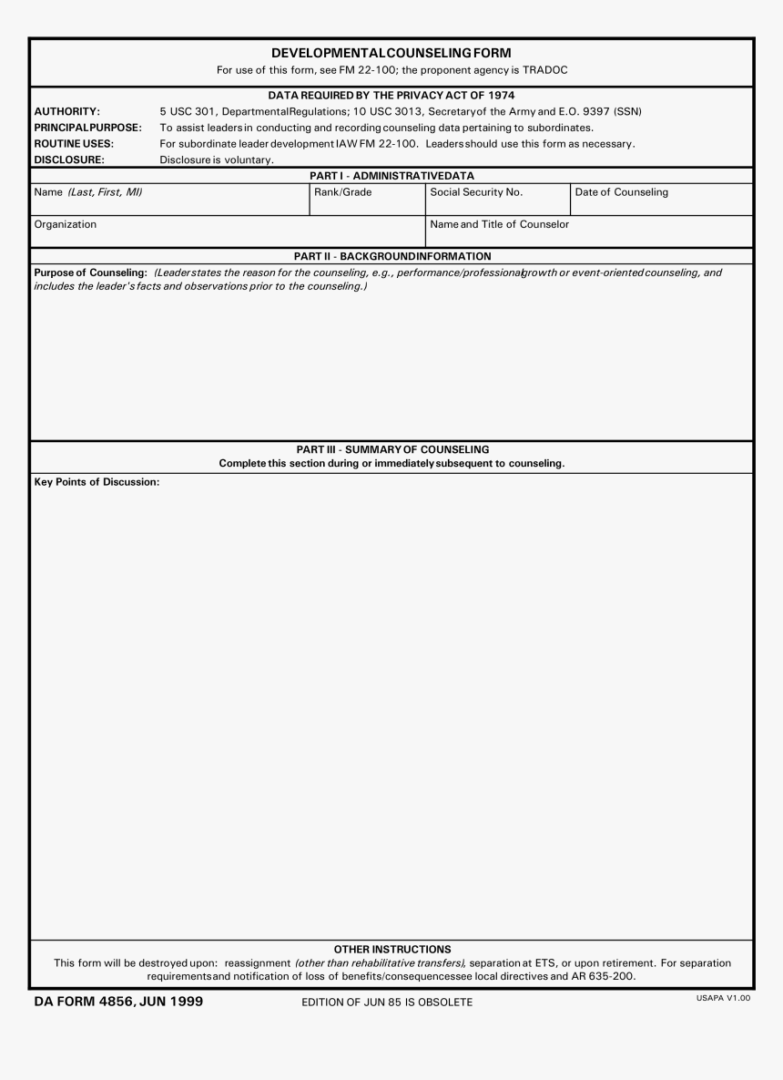 Counseling Form 4856, HD Png Download