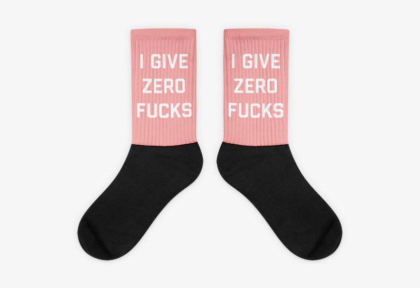 Zero Fucks Pink Socks - Sock, HD Png Download